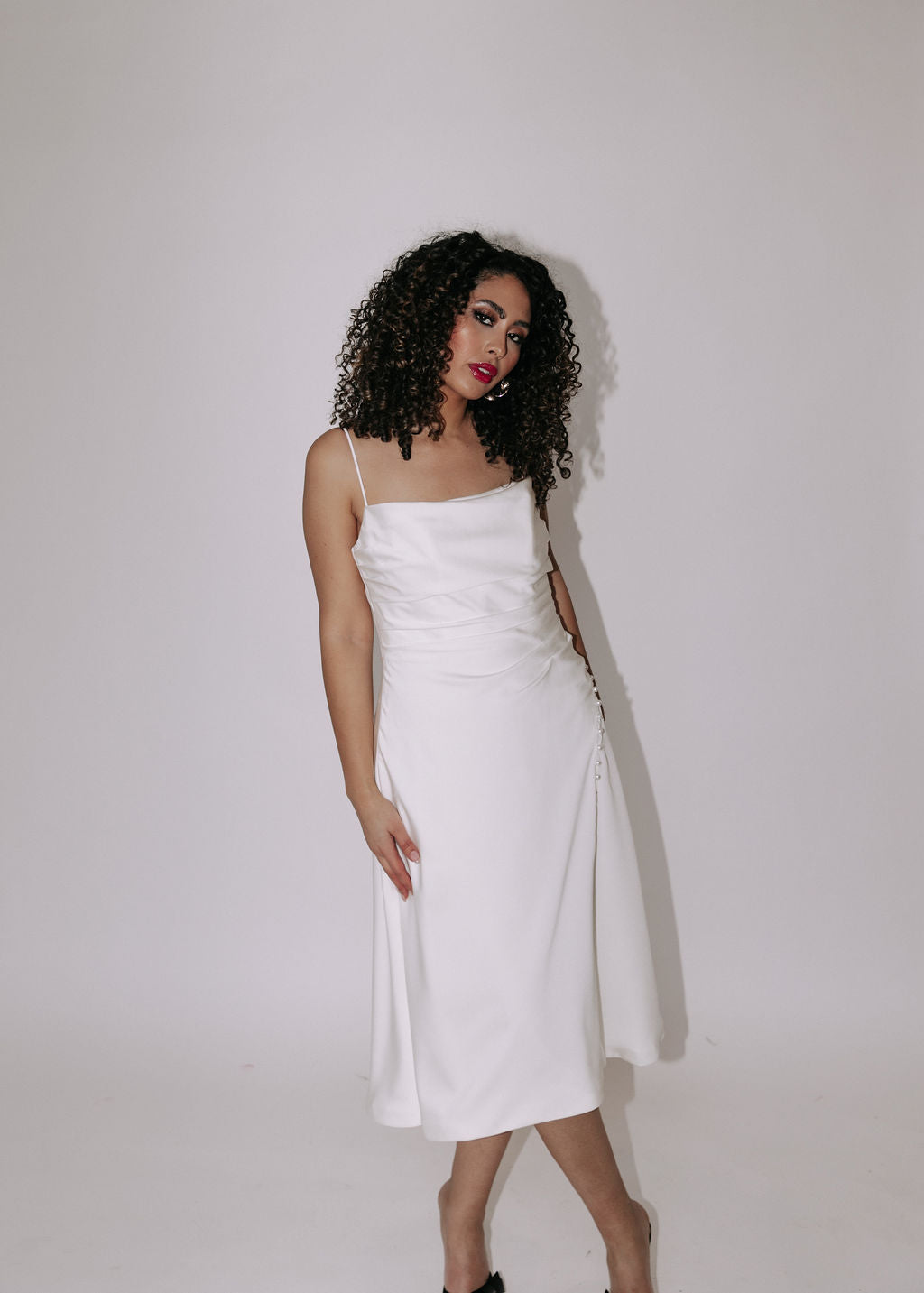 Cherie Pearl Slit Dress