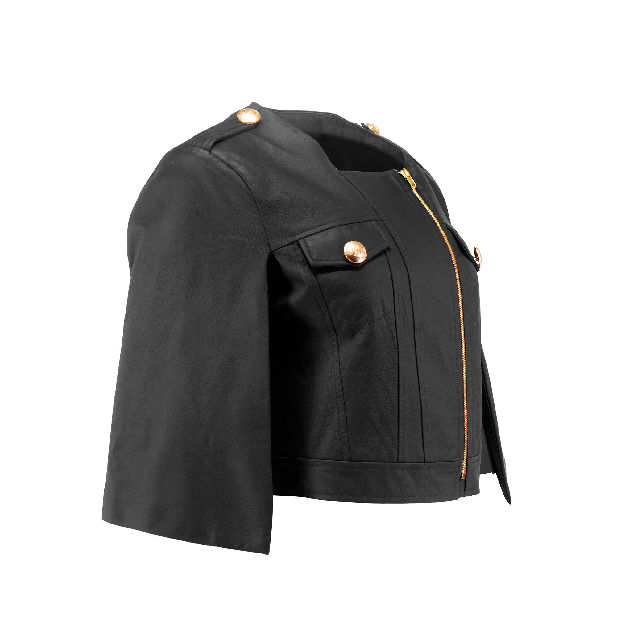 Fleur Cropped Cape Jacket