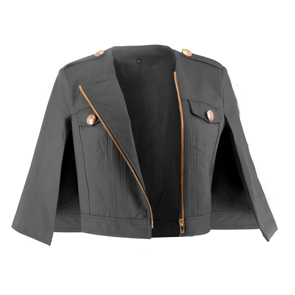 Fleur Cropped Cape Jacket
