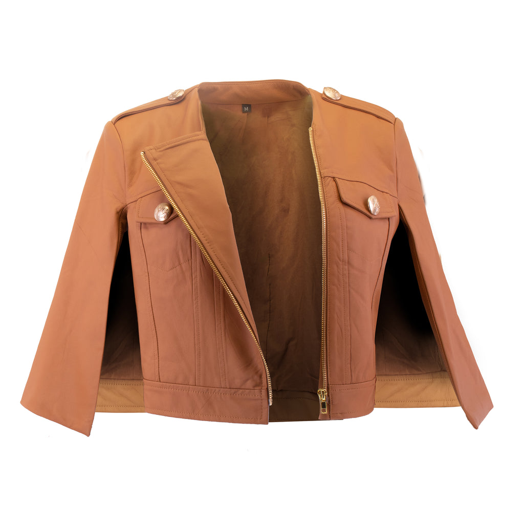 Fleur Cropped Cape Jacket